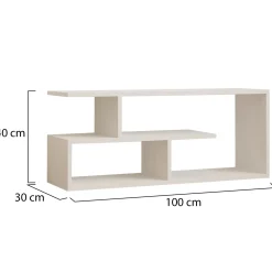 Mobili Porta Tv > Dmora Mobile Porta tv 2 Ripiani 4 Vani 100x30x40h cm, Peso Supportato 40 kg - Foglizzo Bianco