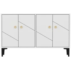 Mobile Porta tv Bianco 2 Ripiani Apertura Battente 120x30x75h cm, 4 Ante - Cervai