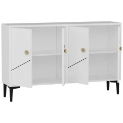 Mobile Porta tv Bianco 2 Ripiani Apertura Battente 120x30x75h cm, 4 Ante - Cervai