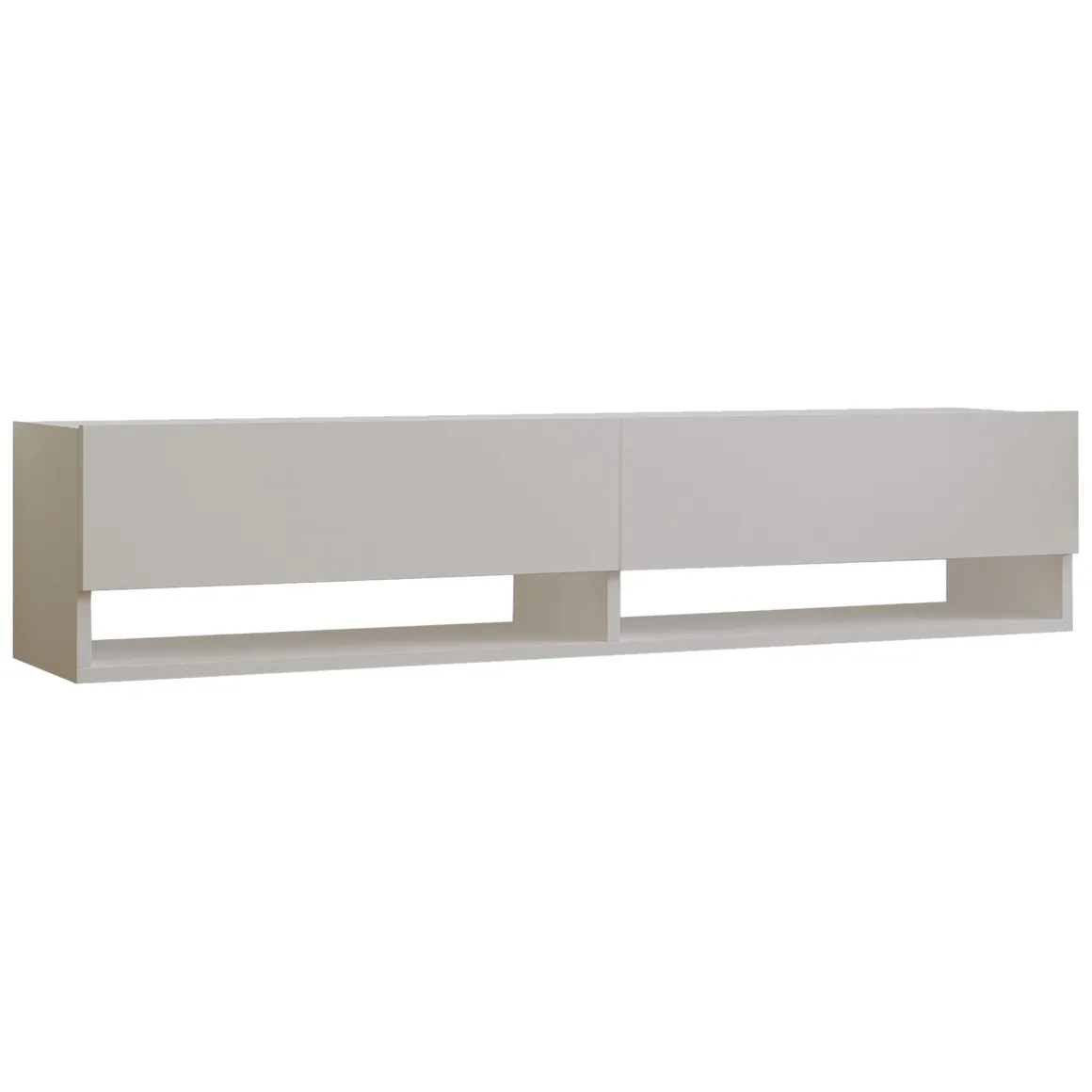 Mobile Porta tv Bianco 2 Ripiani Apertura a Ribalta 141x30x31h cm, 2 Ante - Olmi