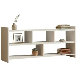 Mobile Porta tv Bianco 5 Ripiani 5 Vani 118x28x55h cm, Peso Supportato 40 kg - Loreglia