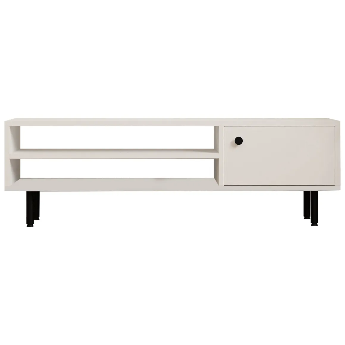 Mobili Porta Tv > Dmora Mobile Porta tv un Ripiano Un'anta 42x180x42h cm, 2 Vani - Borger Bianco