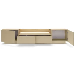 Mobili Porta Tv > Dmora Mobile Porta tv Marrone Chiaro Marrone Rovere 2 Cassetti 2 Ripiani 203x40x43h cm, 2 Ante - Kakagano Marrone Rovere, Marrone Chiaro