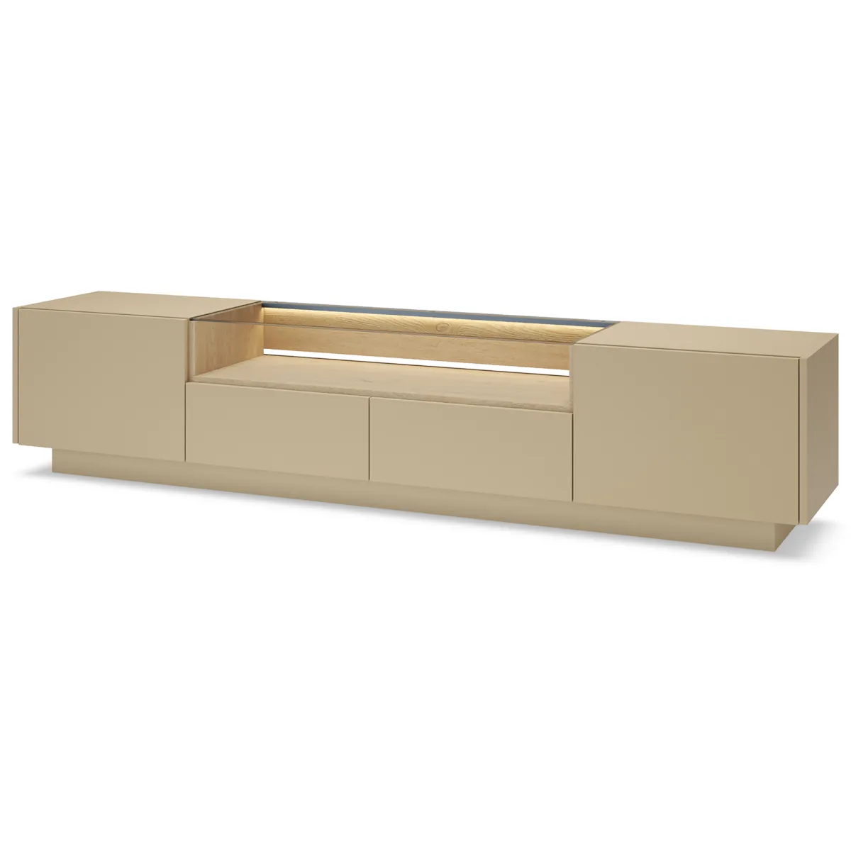 Mobili Porta Tv > Dmora Mobile Porta tv Marrone Chiaro Marrone Rovere 2 Cassetti 2 Ripiani 203x40x43h cm, 2 Ante - Kakagano Marrone Rovere, Marrone Chiaro