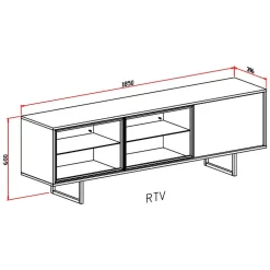 Mobili Porta Tv > Dmora Mobile Porta tv Marrone Noce Beige 3 Ripiani 3 Ante 185x40x60h cm, Anta e Ripiani Dettaglio Vetro - Serrata Beige, Marrone Noce