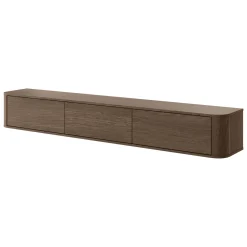 Mobile Porta tv Marrone Noce 3 Cassetti un Ripiano 200x34x28h cm, 3 Vani - Kahate