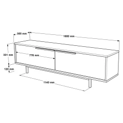 Mobili Porta Tv > Dmora Mobile Porta tv Marrone Noce Marrone Quercia Apertura a Ribalta 2 Ante 160x35.5x45.1h cm, 2 Vani - Moimacco Marrone Quercia, Marrone Noce