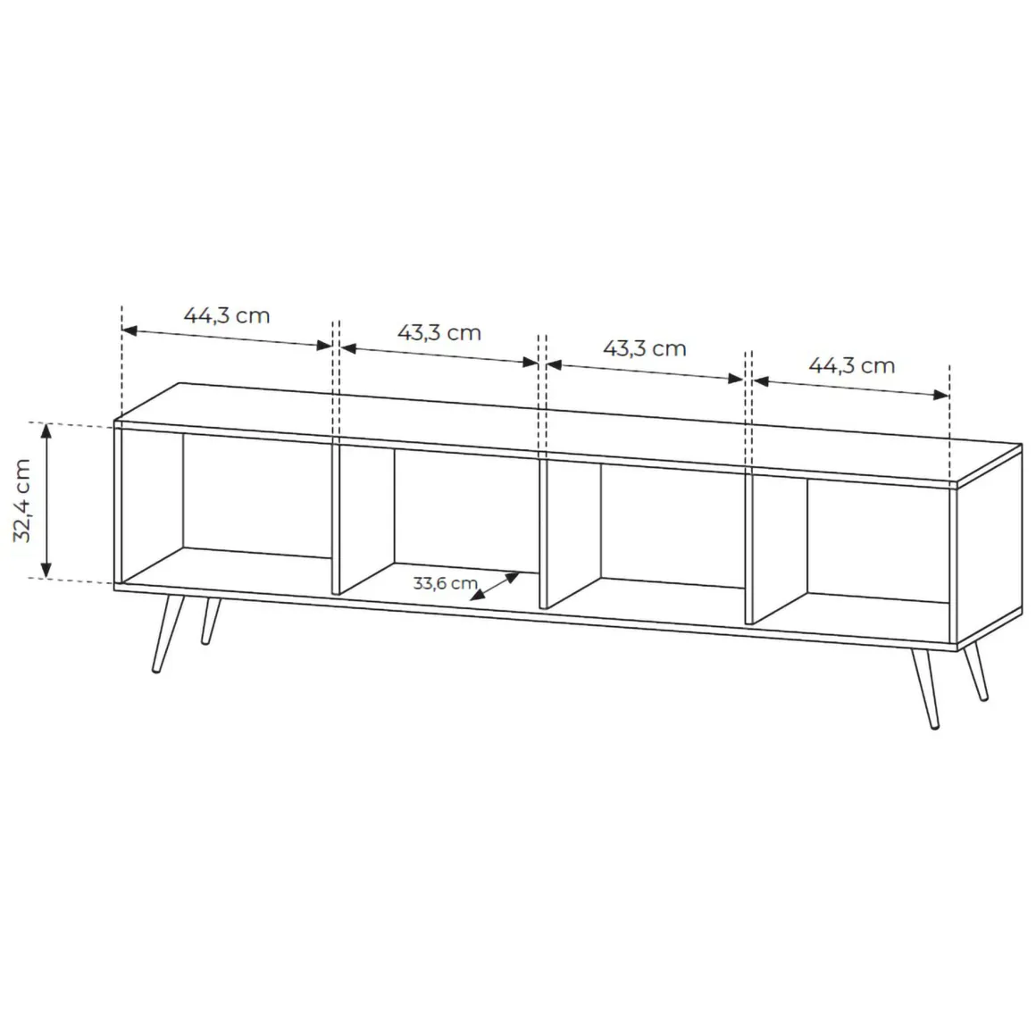 Mobili Porta Tv > Dmora Mobile Porta tv Marrone Noce Noce Antracite 2 Ripiani 5 Vani 156x30x40h cm, Peso Supportato 40 kg - Zubiena Nero Antracite, Marrone Noce