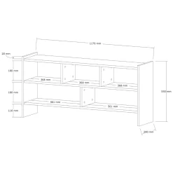 Mobile Porta tv Marrone Noce 5 Ripiani 5 Vani 118x28x55h cm, Peso Supportato 40 kg - Loreglia