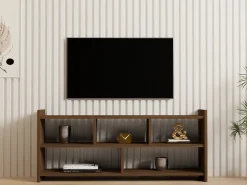 Mobile Porta tv Marrone Noce 5 Ripiani 5 Vani 118x28x55h cm, Peso Supportato 40 kg - Loreglia
