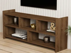 Mobile Porta tv Marrone Noce 5 Ripiani 5 Vani 118x28x55h cm, Peso Supportato 40 kg - Loreglia