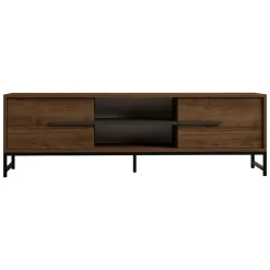 Mobili Porta Tv > Dmora Mobile Porta tv un Ripiano 2 Ante 160x40x50h cm, 4 Vani - Cinaglio Marrone Noce