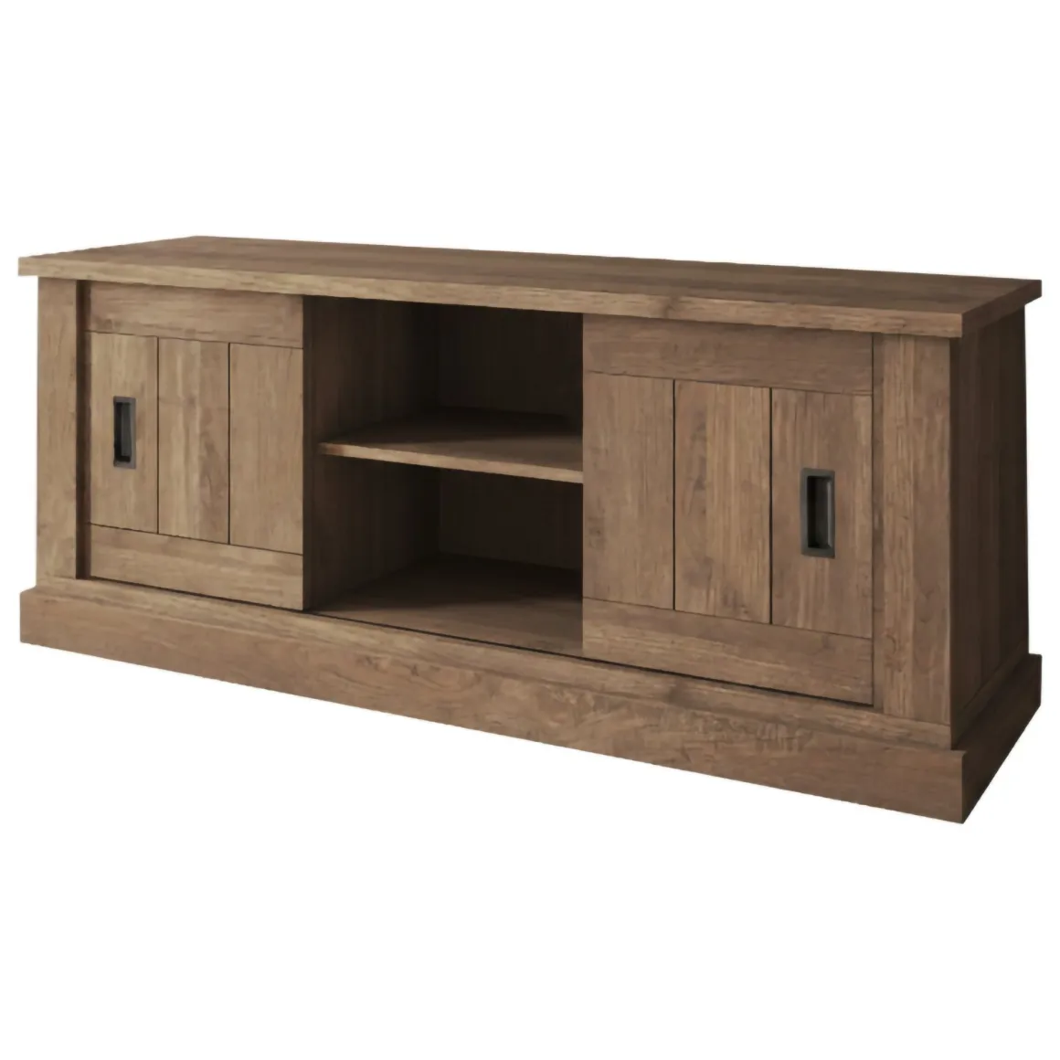 Mobili Porta Tv > Dmora Mobile Porta tv un Ripiano Apertura Battente, a Ribalta 192x37x53h cm, 3 Ante - Trasacco Marrone Noce