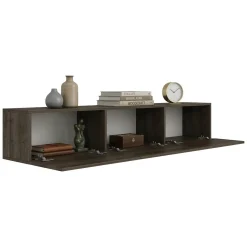Mobile Porta tv Marrone Noce 3 Vani 3 Ante 150x32x30h cm, Apertura a Ribalta - Saonara