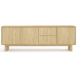 Mobile Porta tv Marrone Rovere 2 Cassetti un Ripiano 183x38x62h cm, 3 Ante - Kamani