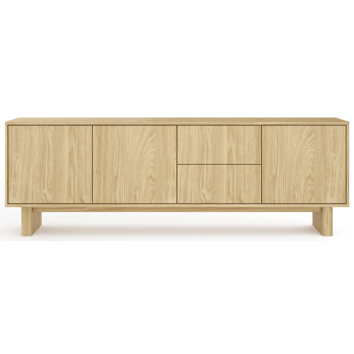 Mobile Porta tv Marrone Rovere 2 Cassetti un Ripiano 183x38x62h cm, 3 Ante - Kamani