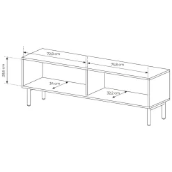 Mobile Porta tv Marrone Rovere 2 Ripiani 2 Ante 154x40x52h cm, Ante Effetto Rigato - Kami