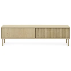 Mobile Porta tv Marrone Rovere 2 Ripiani 2 Ante 187x40x52h cm, Ante Effetto Rigato - Kamikaza