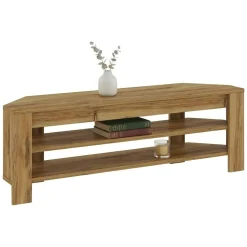 Mobile Porta tv Marrone Rovere 2 Ripiani Angolare 120x30x40h cm, Peso Supportato 40 kg - Venezze