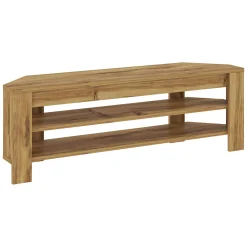 Mobile Porta tv Marrone Rovere 2 Ripiani Angolare 120x30x40h cm, Peso Supportato 40 kg - Venezze