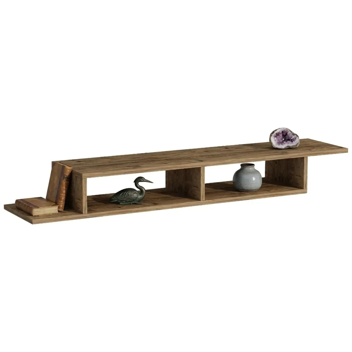 Mobili Porta Tv > Dmora Mobile Porta tv 3 Cassetti un Ripiano 200x34x28h cm, 3 Vani - Kahate Marrone Rovere
