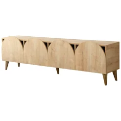 Mobile Porta tv Marrone Rovere 4 Vani 4 Ante 180x35x50h cm, Apertura a Ribalta - Visco