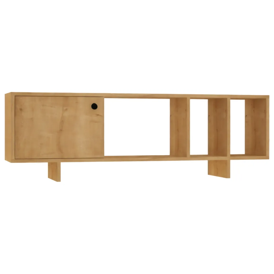 Mobile Porta tv Marrone Rovere Chiaro 4 Vani Un'anta 140x29x45h cm, Apertura Battente - Pralormo