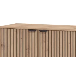 Mobile Porta tv Marrone Rovere Nodi Nero un Cassetto 2 Ripiani 150.5x40x54.5h cm, 2 Ante - Preone