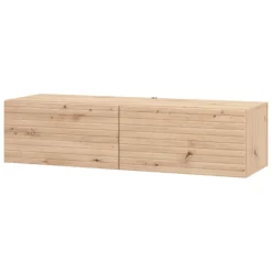 Mobile Porta tv Marrone Rovere Nodi un Ripiano 2 Ante 128x41.5x32h cm, Anta Effetto Rigato - Colico