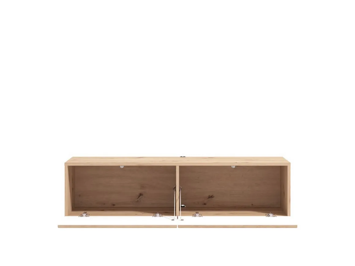 Mobile Porta tv Marrone Rovere Nodi un Ripiano 2 Ante 128x41.5x32h cm, Anta Effetto Rigato - Colico