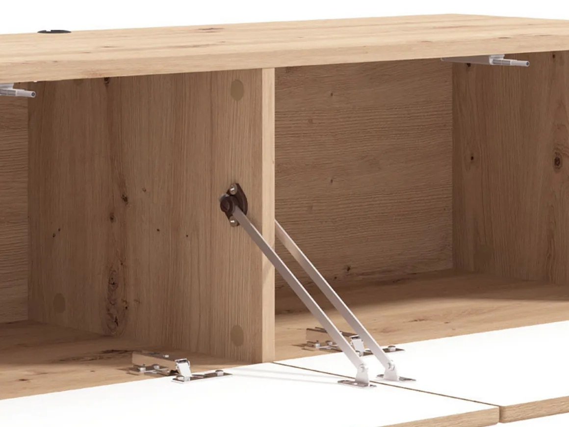 Mobile Porta tv Marrone Rovere Nodi un Ripiano 2 Ante 128x41.5x32h cm, Anta Effetto Rigato - Colico