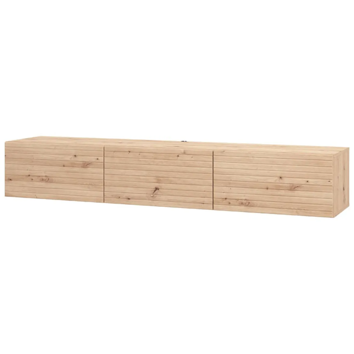 Mobile Porta tv Marrone Rovere Nodi un Ripiano 3 Ante 192x41.5x32h cm, Anta Effetto Rigato - Melazzo
