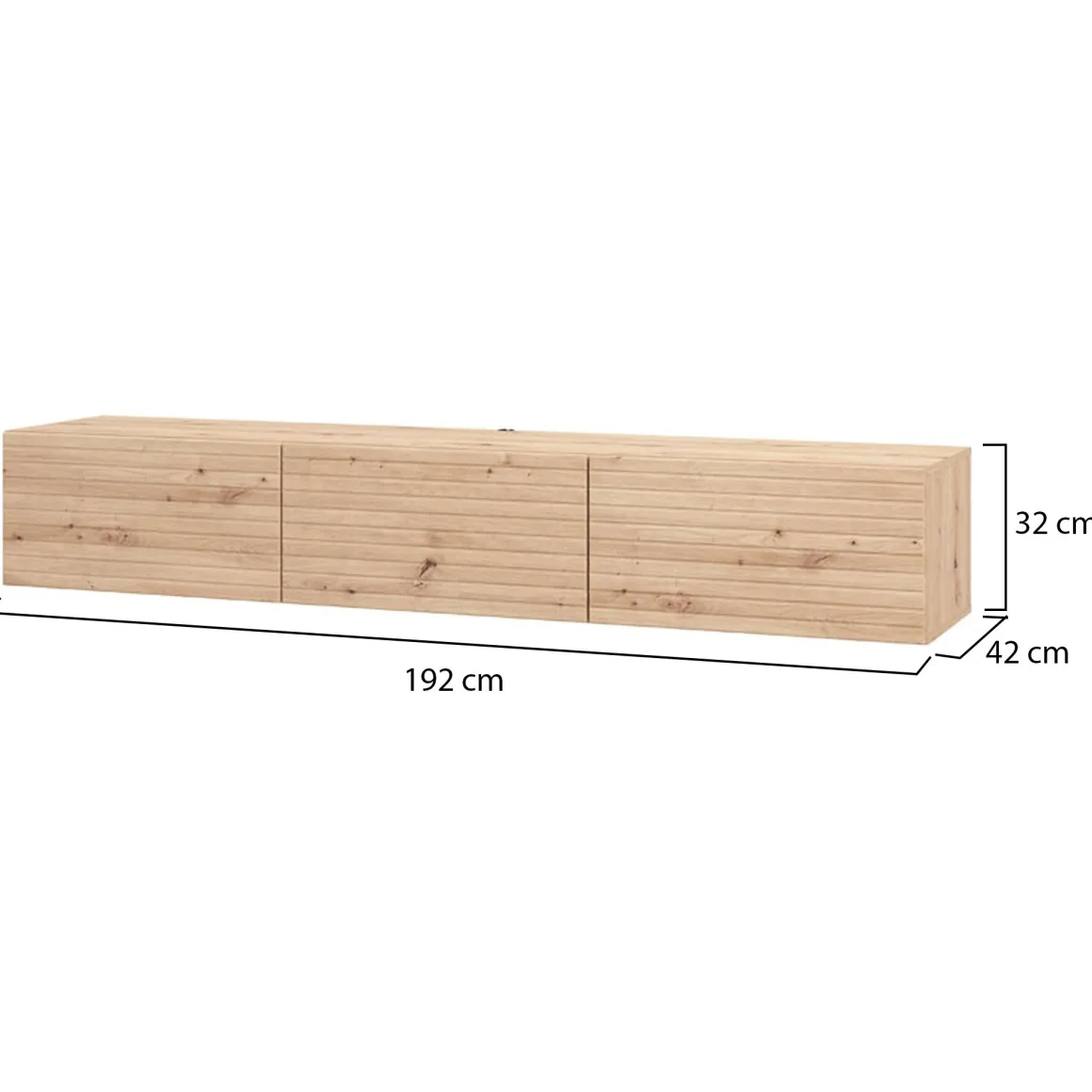 Mobile Porta tv Marrone Rovere Nodi un Ripiano 3 Ante 192x41.5x32h cm, Anta Effetto Rigato - Melazzo