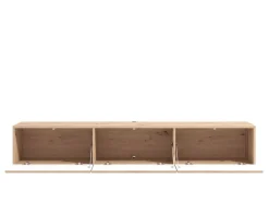 Mobile Porta tv Marrone Rovere Nodi un Ripiano 3 Ante 192x41.5x32h cm, Anta Effetto Rigato - Melazzo