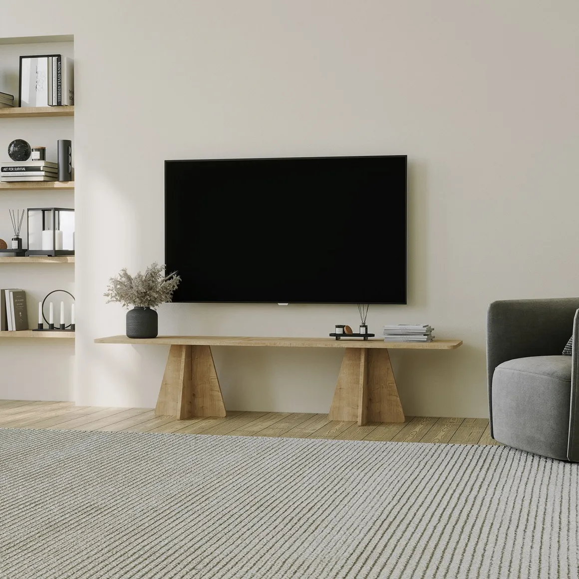 Mobili Porta Tv > Dmora Mobile Porta tv Marrone Rovere Trasparente un Ripiano Struttura in Vetro Temperato 120x35x45h cm, un Vano - Cloz Trasparente, Marrone Rovere