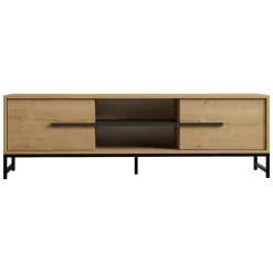 Mobile Porta tv Marrone Rovere un Ripiano 2 Ante 160x40x50h cm, 4 Vani - Cinaglio
