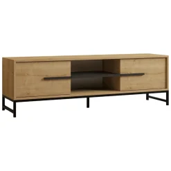 Mobile Porta tv Marrone Rovere un Ripiano 2 Ante 160x40x50h cm, 4 Vani - Cinaglio