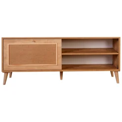 Mobile Porta tv Marrone Rovere un Ripiano Apertura a Ribalta 138x41x55h cm, Un'anta - Pesio