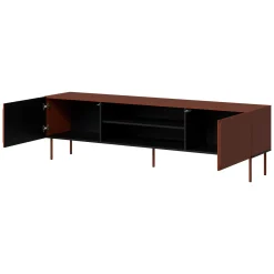 Mobile Porta tv Marrone Terracotta un Ripiano 2 Ante 200x42x57h cm, con Piedini in Metallo - Cesara