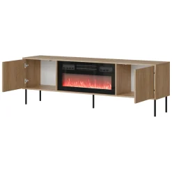 Mobili Porta Tv > Dmora Mobile Porta tv un Ripiano 2 Ante 4180x40x60h cm, con Piedini in Metallo - Rainerio Marrone