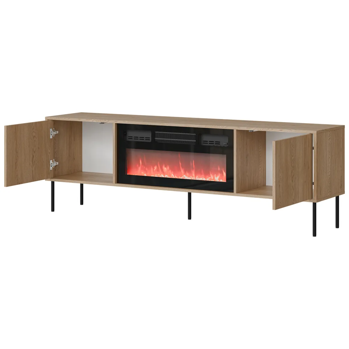 Mobili Porta Tv > Dmora Mobile Porta tv un Ripiano 2 Ante 4180x40x60h cm, con Piedini in Metallo - Rainerio Marrone