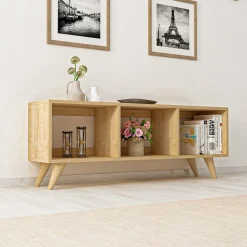 Mobile Porta tv Marrone 3 Vani Peso Supportato 40 kg 120x30x48h cm, Installazione a Terra - Sizzano