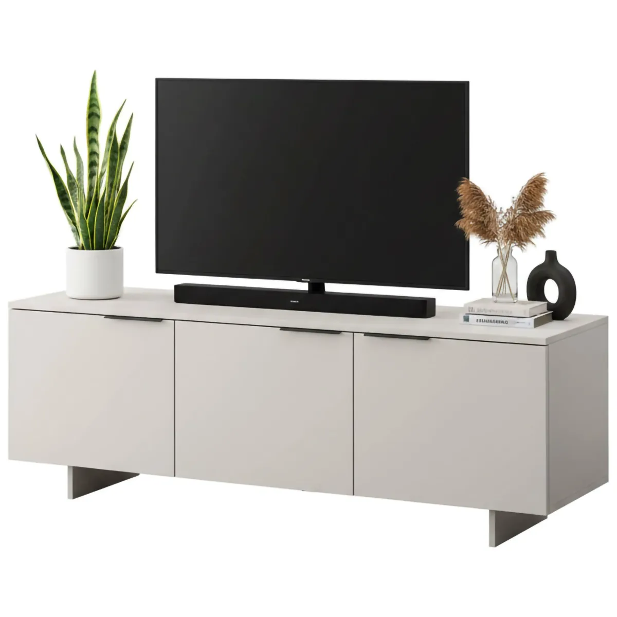 Mobili Porta Tv > Dmora Mobile porta TV Matenano, 150x42 h55 cm, Beige Beige Cashmere
