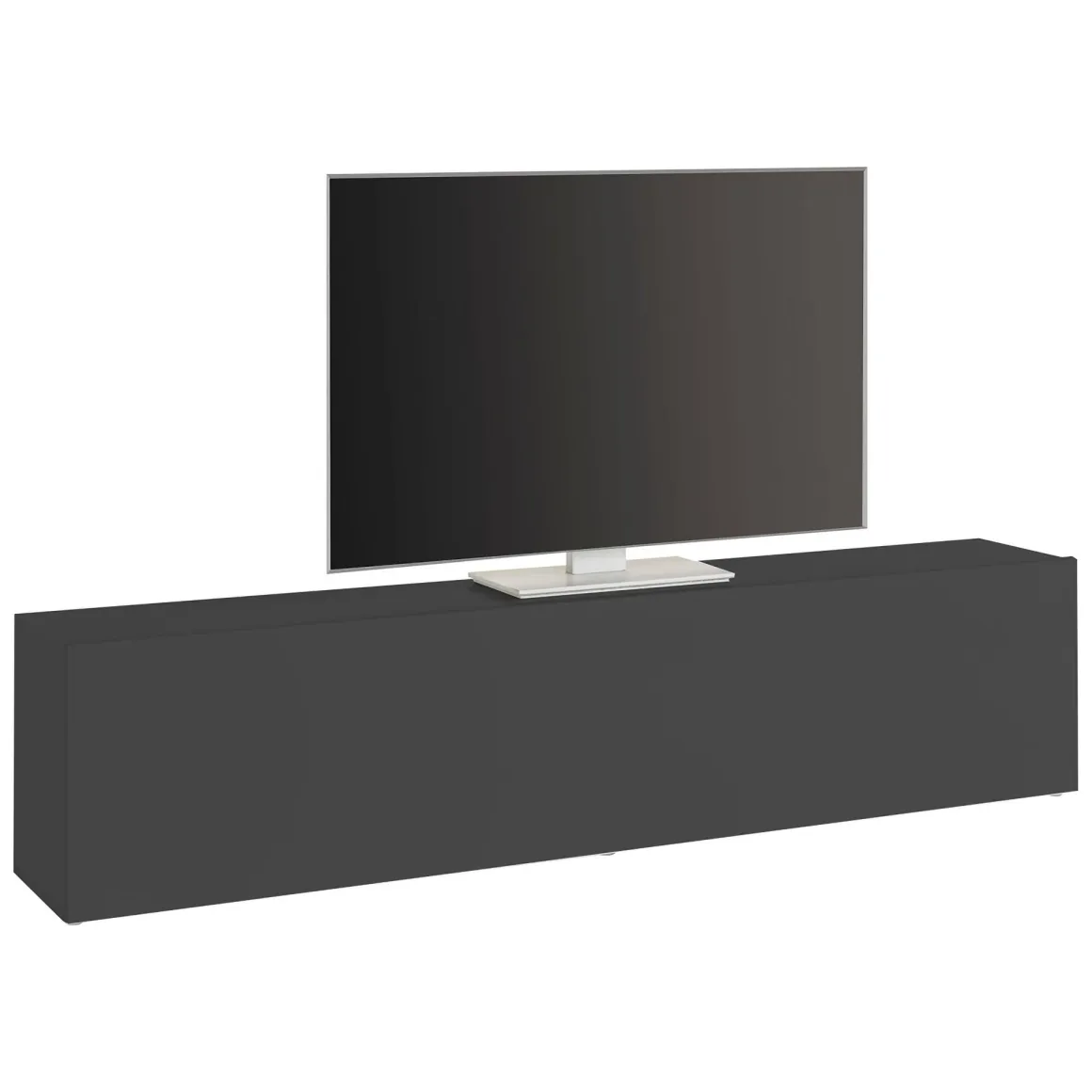 Mobili Porta Tv|Salotto > Dmora Mobile Porta tv Nero Antracite Argento Cassetti un Ripiano 180x30x47h cm, 2 Ante - Espero Argento, Nero Antracite