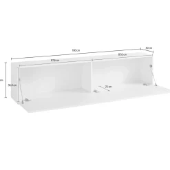 Mobili Porta Tv|Salotto > Dmora Mobile Porta tv Nero Antracite Argento Cassetti un Ripiano 180x30x47h cm, 2 Ante - Espero Argento, Nero Antracite
