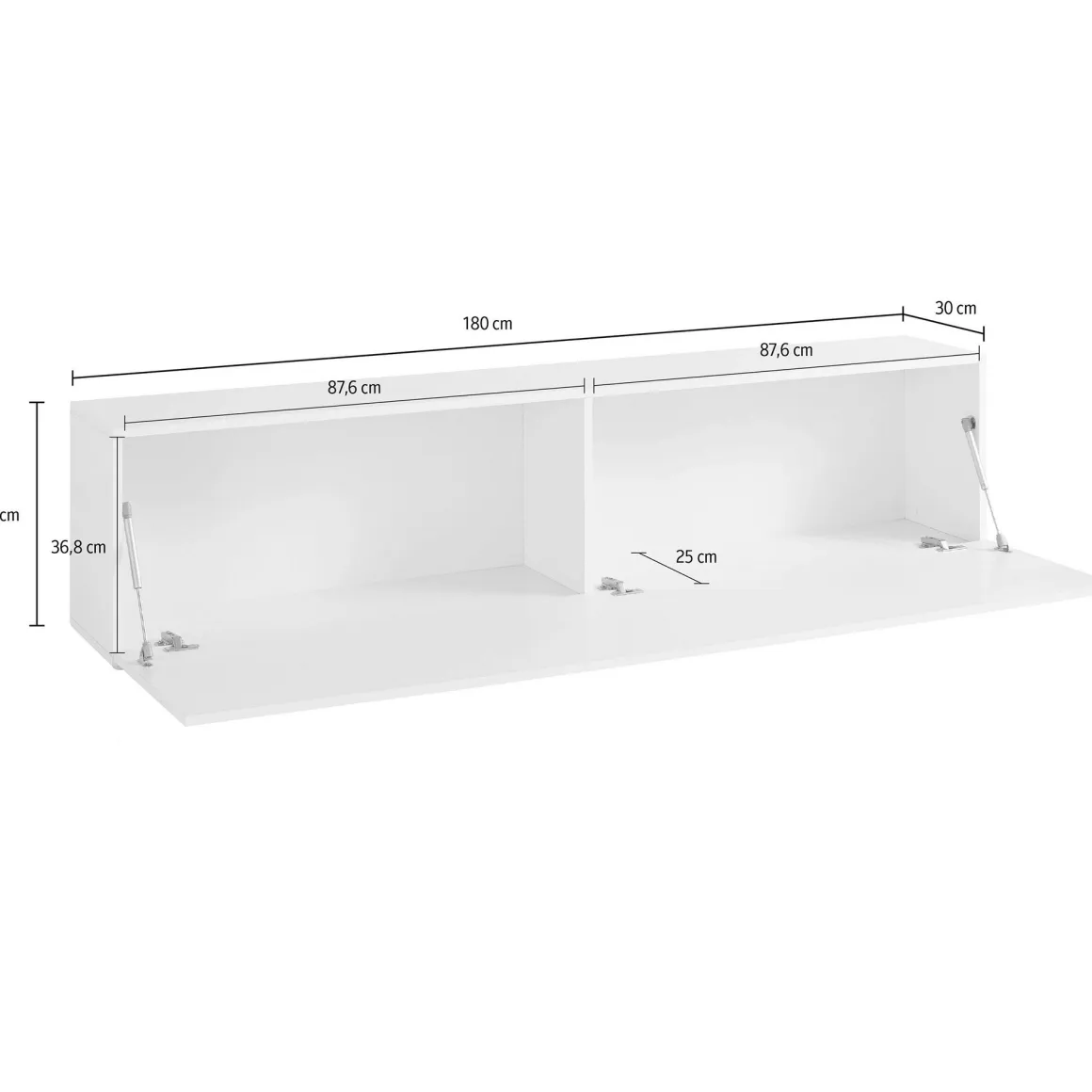 Mobili Porta Tv|Salotto > Dmora Mobile Porta tv Nero Antracite Argento Cassetti un Ripiano 180x30x47h cm, 2 Ante - Espero Argento, Nero Antracite
