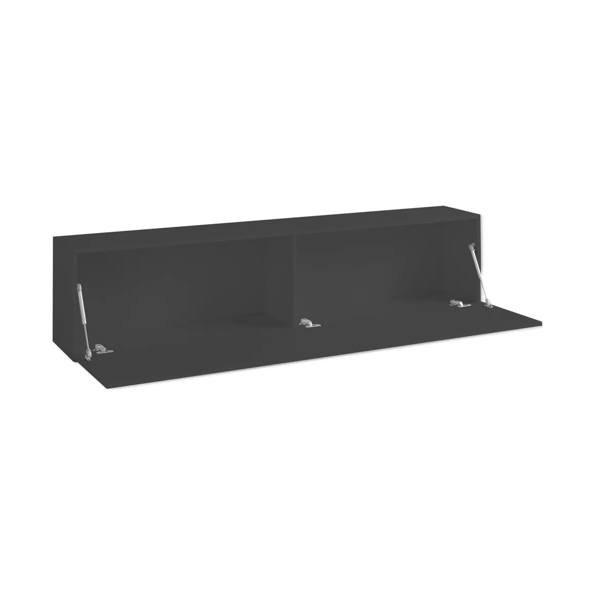 Mobili Porta Tv|Salotto > Dmora Mobile Porta tv Nero Antracite Argento Cassetti un Ripiano 180x30x47h cm, 2 Ante - Espero Argento, Nero Antracite