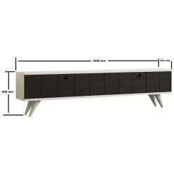 Mobili Porta Tv > Dmora Mobile Porta tv Nero Antracite Bianco Un'anta Apertura a Ribalta 120x25x37h cm, 2 Vani - Taurasi Bianco, Nero Antracite