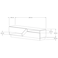 Mobile Porta tv Nero Antracite Marrone Rovere 2 Ripiani 2 Ante 160x40x45h cm, 5 Vani - Spilinga