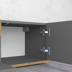 Mobili Porta Tv > Dmora Mobile Porta tv Nero Antracite Marrone Rovere Modulabile un Ripiano 200x30x31h cm, 2 Ante - Sindia Marrone Rovere, Nero Antracite